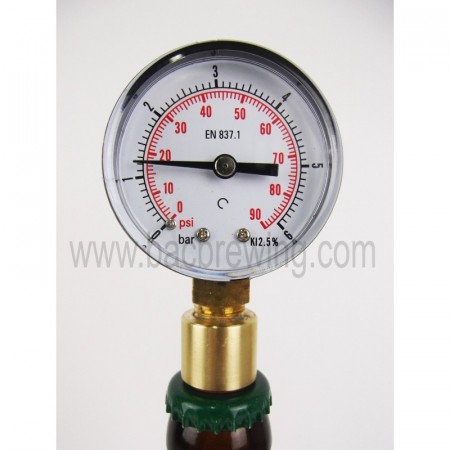 Aphrometer - manometer for flaske 0-6 bar - BacBrewing